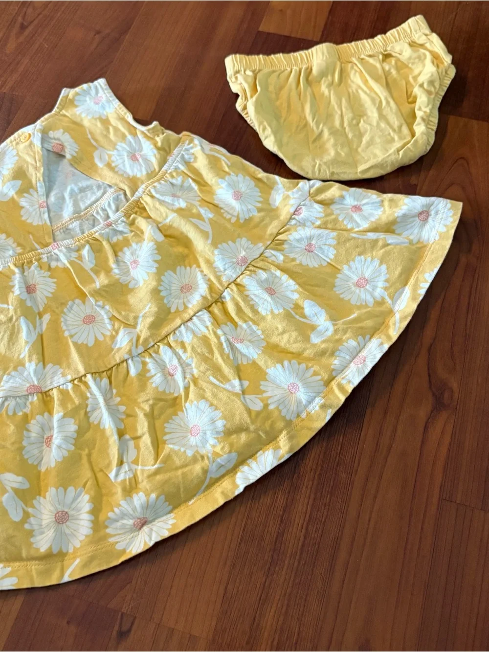 Carter's Yellow Floral Tiered Infant Dress with Bloomers 12 month
